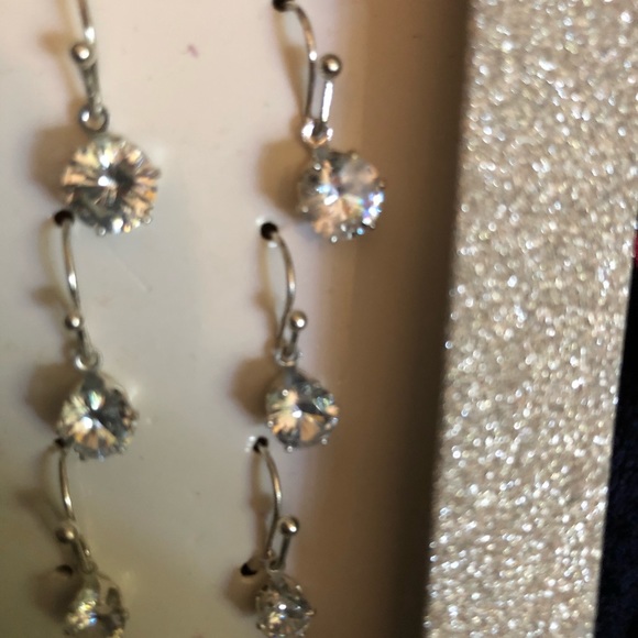 EARRINGS CUBIC ZIRCONIA NICKEL FREE NIB - Picture 2 of 4